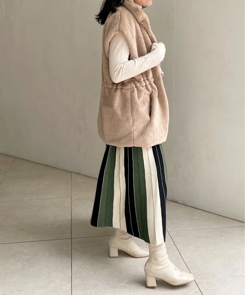 StyleSea（スタイルシー）の「ファーベスト（ベスト・レディース・ホワイト/ベージュ・FREE）」の8枚目の写真