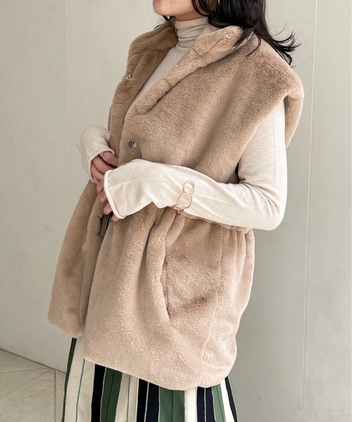 StyleSea（スタイルシー）の「ファーベスト（ベスト・レディース・ホワイト/ベージュ・FREE）」の13枚目の写真