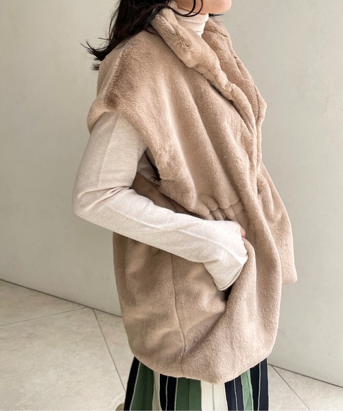 StyleSea（スタイルシー）の「ファーベスト（ベスト・レディース・ホワイト/ベージュ・FREE）」の16枚目の写真