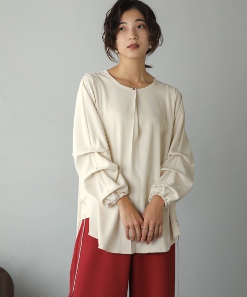 Bou Jeloud(ブージュルード)の「袖コンシャスチュニック(シャツ/ブラウス・レディース・オフホワイト/チャコールグレー・38)」の12枚目の写真