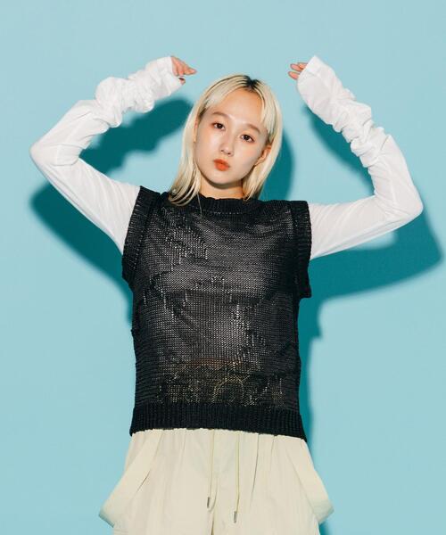 CITEN（シテン）の「＜CITEN＞テープヤーン パターンド ベスト（ベスト・レディース・ブラック/ライム・FREE）」の20枚目の写真