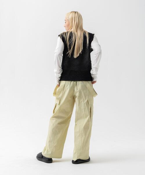 CITEN（シテン）の「＜CITEN＞テープヤーン パターンド ベスト（ベスト・レディース・ブラック/ライム・FREE）」の3枚目の写真