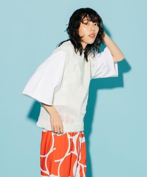 CITEN（シテン）の「＜CITEN＞テープヤーン パターンド ベスト（ベスト・レディース・ブラック/ライム・FREE）」の18枚目の写真