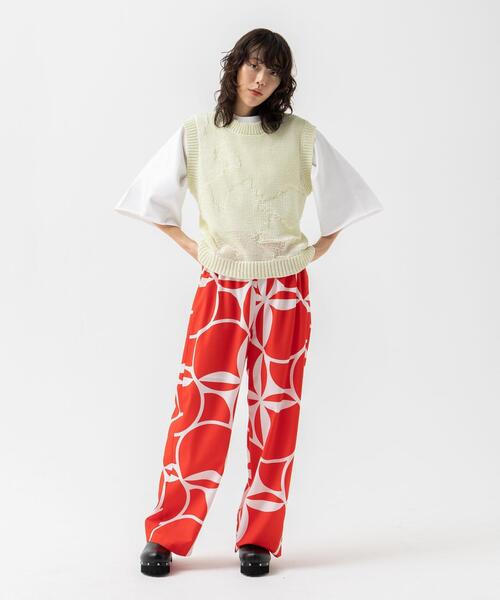 CITEN（シテン）の「＜CITEN＞テープヤーン パターンド ベスト（ベスト・レディース・ブラック/ライム・FREE）」の4枚目の写真