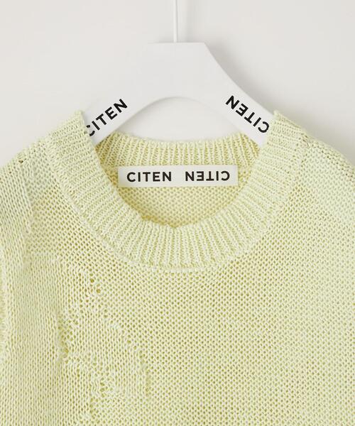 CITEN（シテン）の「＜CITEN＞テープヤーン パターンド ベスト（ベスト・レディース・ブラック/ライム・FREE）」の5枚目の写真