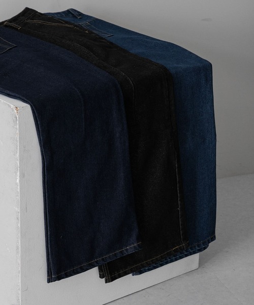 Couleur Meler（クルールメリー）の「Couleur Meler sakasa　tuck flare wide denim（デニムパンツ・メンズ・ブルー/ブラック/ネイビー・MEDIUM/LARGE）」の21枚目の写真