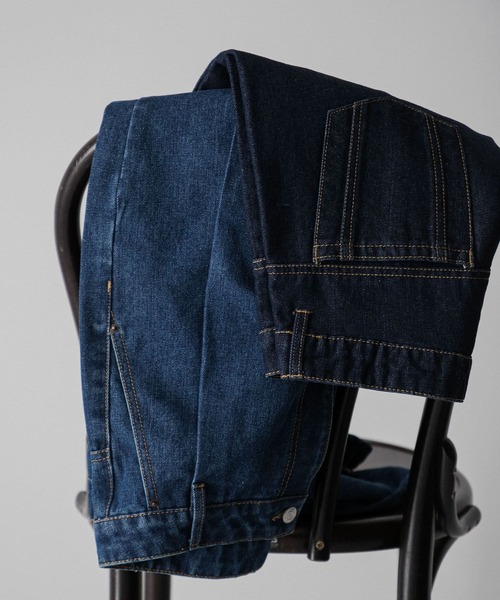 Couleur Meler（クルールメリー）の「Couleur Meler sakasa　tuck flare wide denim（デニムパンツ・メンズ・ブルー/ブラック/ネイビー・MEDIUM/LARGE）」の20枚目の写真