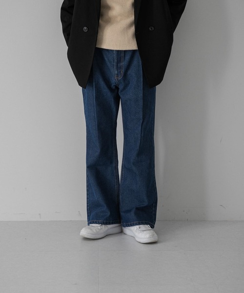 Couleur Meler（クルールメリー）の「Couleur Meler sakasa　tuck flare wide denim（デニムパンツ・メンズ・ブルー/ブラック/ネイビー・MEDIUM/LARGE）」の16枚目の写真