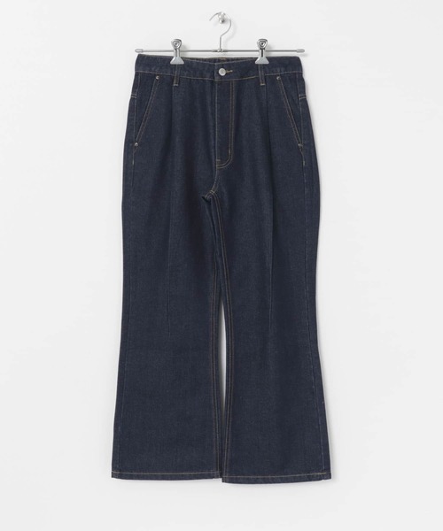 Couleur Meler（クルールメリー）の「Couleur Meler sakasa　tuck flare wide denim（デニムパンツ・メンズ・ブルー/ブラック/ネイビー・MEDIUM/LARGE）」の13枚目の写真