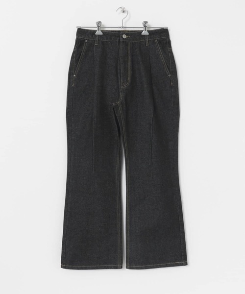 Couleur Meler（クルールメリー）の「Couleur Meler sakasa　tuck flare wide denim（デニムパンツ・メンズ・ブルー/ブラック/ネイビー・MEDIUM/LARGE）」の12枚目の写真