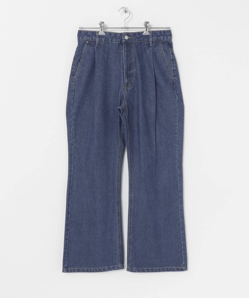 Couleur Meler（クルールメリー）の「Couleur Meler sakasa　tuck flare wide denim（デニムパンツ・メンズ・ブルー/ブラック/ネイビー・MEDIUM/LARGE）」の11枚目の写真