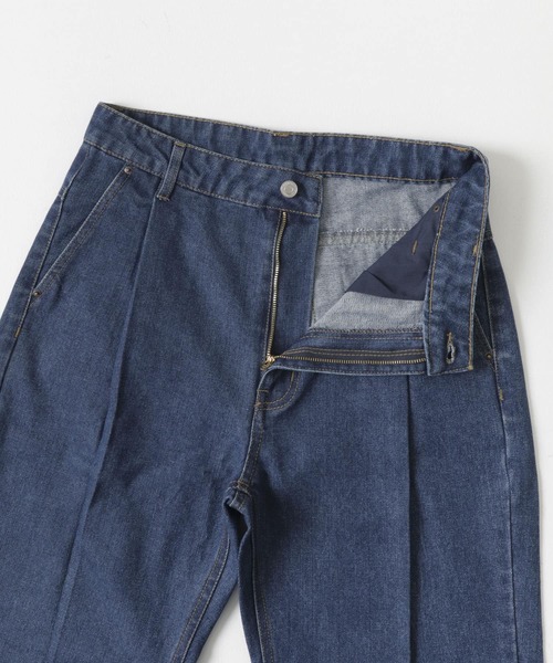 Couleur Meler（クルールメリー）の「Couleur Meler sakasa　tuck flare wide denim（デニムパンツ・メンズ・ブルー/ブラック/ネイビー・MEDIUM/LARGE）」の10枚目の写真