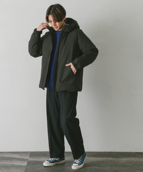 URBAN RESEARCH DOORS（アーバンリサーチドアーズ）の「ラミネートダウンパーカー（ダウンジャケット/コート・メンズ・ブラック/チャコールグレー/オリーブ・MEDIUM/LARGE）」の9枚目の写真