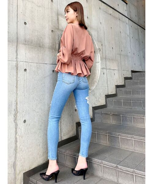 GYDA（ジェイダ）の「カシュクールペプラムブラウス（シャツ/ブラウス・レディース・ブラック/オフホワイト/オレンジ系その他3・FREE）」の11枚目の写真