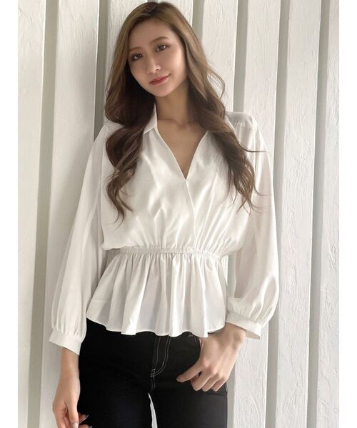 GYDA（ジェイダ）の「カシュクールペプラムブラウス（シャツ/ブラウス・レディース・ブラック/オフホワイト/オレンジ系その他3・FREE）」の17枚目の写真