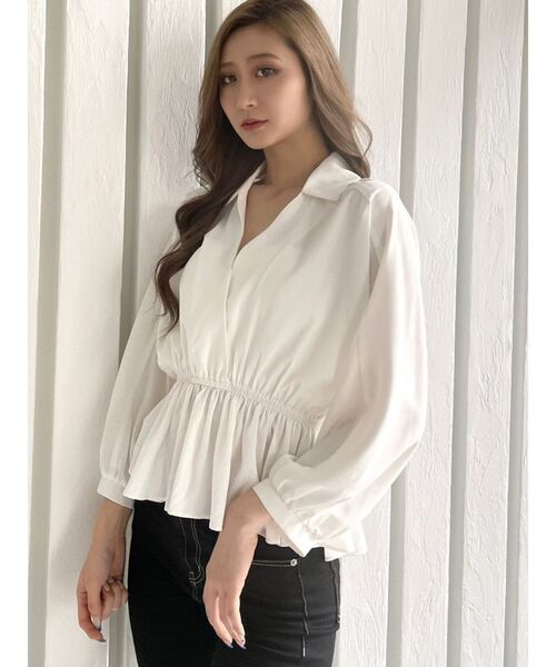 GYDA（ジェイダ）の「カシュクールペプラムブラウス（シャツ/ブラウス・レディース・ブラック/オフホワイト/オレンジ系その他3・FREE）」の18枚目の写真