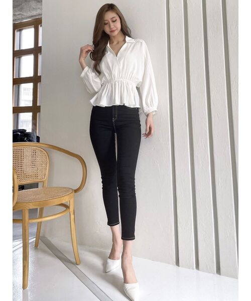 GYDA（ジェイダ）の「カシュクールペプラムブラウス（シャツ/ブラウス・レディース・ブラック/オフホワイト/オレンジ系その他3・FREE）」の19枚目の写真