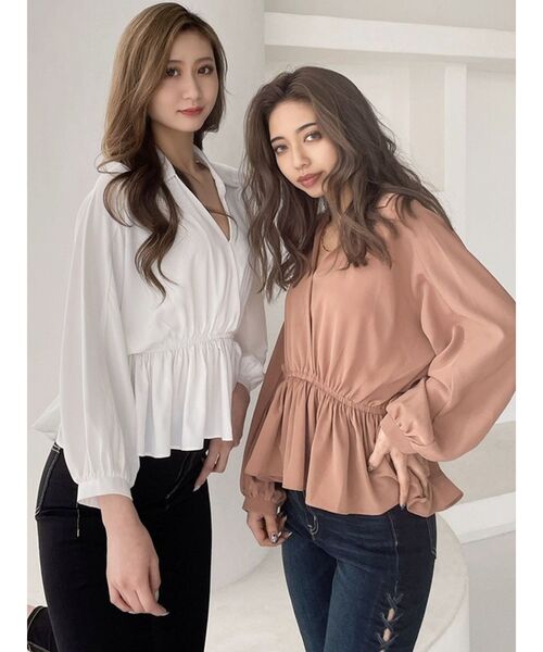 GYDA（ジェイダ）の「カシュクールペプラムブラウス（シャツ/ブラウス・レディース・ブラック/オフホワイト/オレンジ系その他3・FREE）」の21枚目の写真