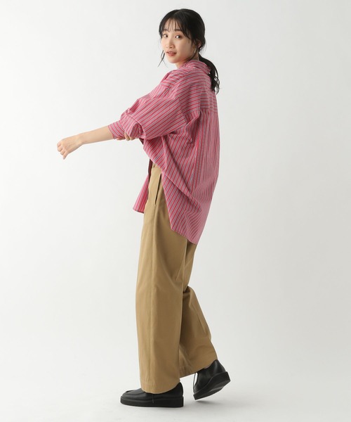 A part by（アパートバイ）の「チノワイドストレートパンツ（チノパンツ・レディース・ブラック/キャメル・LARGE/MEDIUM）」の9枚目の写真