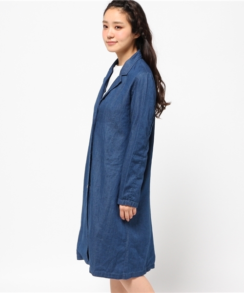 one after another NICE CLAUP（ワンアフターアナザーナイスクラップ）の「【ナイスクラップ】デニムチェスター（チェスターコート・レディース・ブルー系その他/インディゴブルー・FREE）」の8枚目の写真