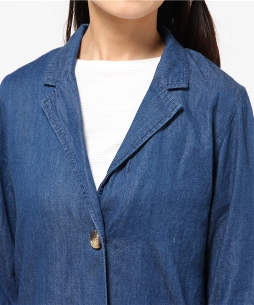 one after another NICE CLAUP（ワンアフターアナザーナイスクラップ）の「【ナイスクラップ】デニムチェスター（チェスターコート・レディース・ブルー系その他/インディゴブルー・FREE）」の10枚目の写真
