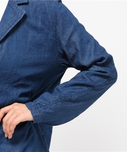 one after another NICE CLAUP（ワンアフターアナザーナイスクラップ）の「【ナイスクラップ】デニムチェスター（チェスターコート・レディース・ブルー系その他/インディゴブルー・FREE）」の11枚目の写真