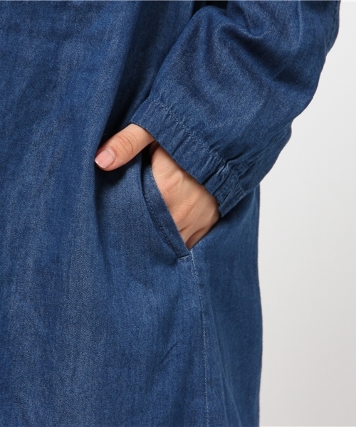one after another NICE CLAUP（ワンアフターアナザーナイスクラップ）の「【ナイスクラップ】デニムチェスター（チェスターコート・レディース・ブルー系その他/インディゴブルー・FREE）」の12枚目の写真