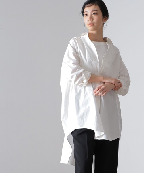「Demi-Luxe BEAMS」 「AK+1 」長袖ブラウス 38 ホワイト レディース Demi-Luxe BEAMS ブラウス シャツ AK+1 / シルクコットン