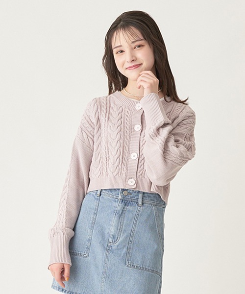 LOVETOXIC(ラブトキシック)の「短丈カーディガンインナーSET(ニット/セーター・キッズ・トップグレー/アイボリー/ピンク・M/S/L)」の17枚目の写真