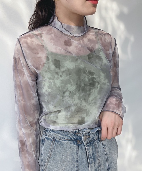 AS KNOW AS plus（アズノゥアズプラス）の「○アソート ネットシアープルオーバー（Tシャツ/カットソー・レディース・ピンク系その他/ホワイト×ブラック/ブラック×ホワイト/グレー系その他・FREE）」の7枚目の写真