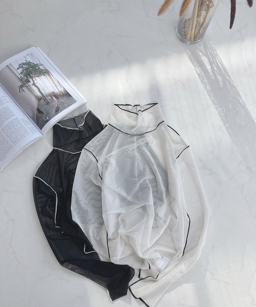 AS KNOW AS plus（アズノゥアズプラス）の「○アソート ネットシアープルオーバー（Tシャツ/カットソー・レディース・ピンク系その他/ホワイト×ブラック/ブラック×ホワイト/グレー系その他・FREE）」の10枚目の写真