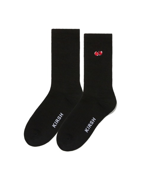 Cherry Stamp 黒 JSK KC ソックス KIRSH（キルシー）の「KIRSH CHERRY LOGO STANDARD SOCKS