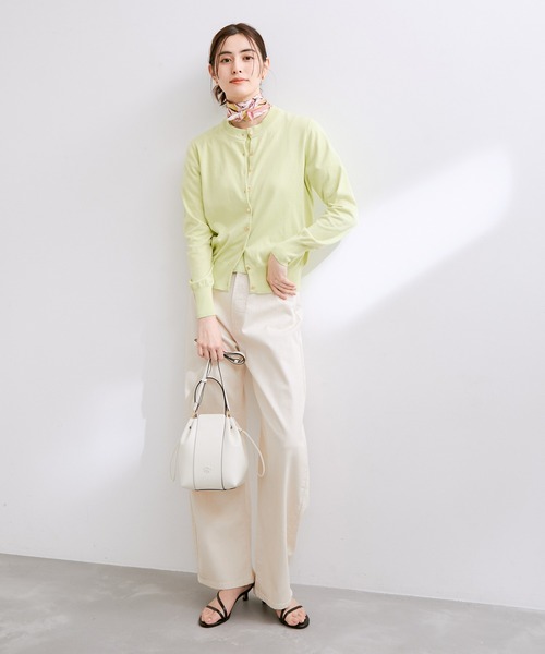 ROPE'（ロペ）の「【洗える】カーブラインカラーチノデニムパンツ（チノパンツ・レディース・ピンク系その他2/クリーム・36/38）」の8枚目の写真