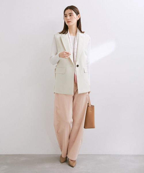 ROPE'（ロペ）の「【洗える】カーブラインカラーチノデニムパンツ（チノパンツ・レディース・ピンク系その他2/クリーム・36/38）」の14枚目の写真