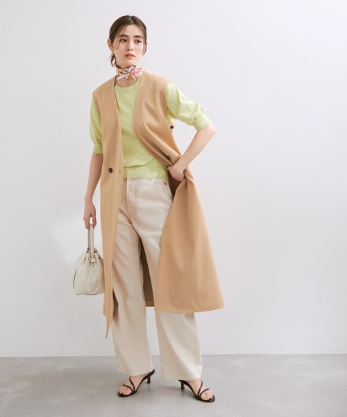 ROPE'（ロペ）の「【洗える】カーブラインカラーチノデニムパンツ（チノパンツ・レディース・ピンク系その他2/クリーム・36/38）」の15枚目の写真