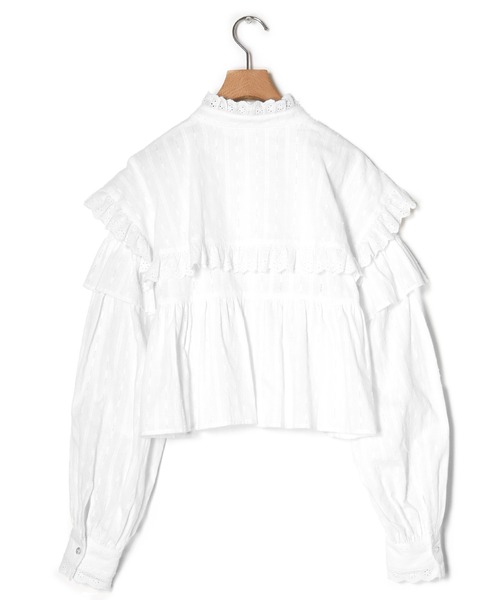 w closet(ダブルクローゼット)の「フリル切替スタンドカラーブラウス(シャツ/ブラウス・レディース・オフホワイト/イエロー・FREE)」の19枚目の写真