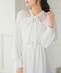 Newlyme | 総レースリボンタイワンピース(ワンピース)