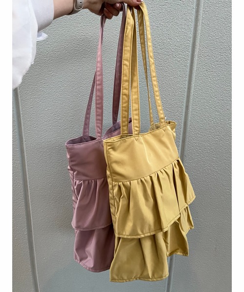 one way（ワンウェイ）の「ティアードフリルトート（トートバッグ・レディース・ブラック/ベージュ/ライトピンク/ライトブルー/イエロー・FREE）」の14枚目の写真
