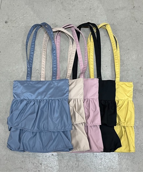 one way（ワンウェイ）の「ティアードフリルトート（トートバッグ・レディース・ブラック/ベージュ/ライトピンク/ライトブルー/イエロー・FREE）」の16枚目の写真