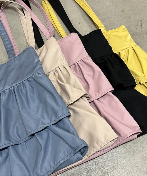 one way（ワンウェイ）の「ティアードフリルトート（トートバッグ・レディース・ブラック/ベージュ/ライトピンク/ライトブルー/イエロー・FREE）」の17枚目の写真