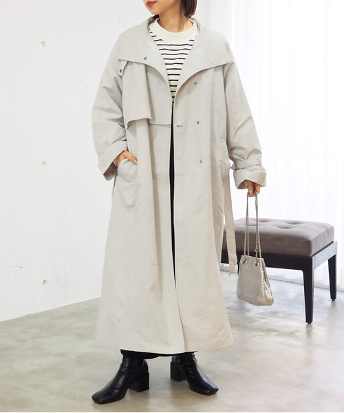 tiptop（ティップトップ）の「スタンドカラーコート（その他アウター・レディース・アイボリー/グレイッシュベージュ・FREE）」の15枚目の写真