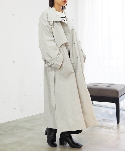 tiptop（ティップトップ）の「スタンドカラーコート（その他アウター・レディース・アイボリー/グレイッシュベージュ・FREE）」の16枚目の写真