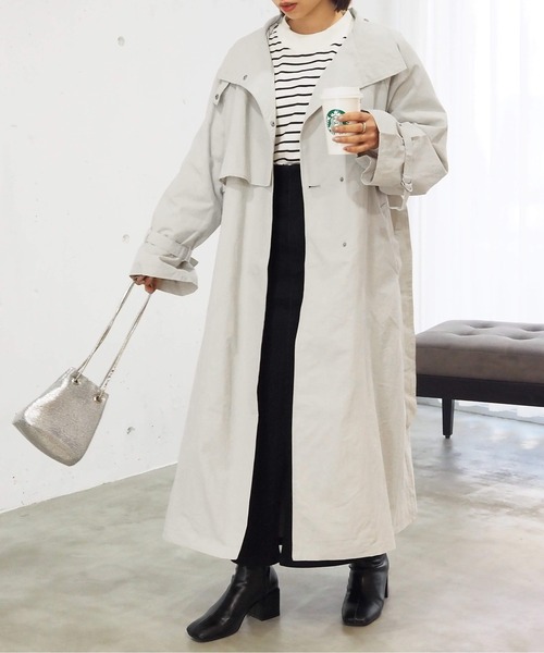 tiptop（ティップトップ）の「スタンドカラーコート（その他アウター・レディース・アイボリー/グレイッシュベージュ・FREE）」の17枚目の写真
