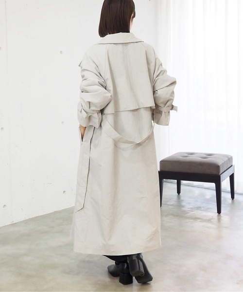 tiptop（ティップトップ）の「スタンドカラーコート（その他アウター・レディース・アイボリー/グレイッシュベージュ・FREE）」の20枚目の写真