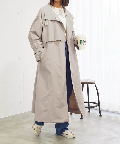 tiptop（ティップトップ）の「スタンドカラーコート（その他アウター・レディース・アイボリー/グレイッシュベージュ・FREE）」の22枚目の写真