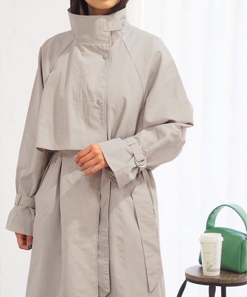 tiptop（ティップトップ）の「スタンドカラーコート（その他アウター・レディース・アイボリー/グレイッシュベージュ・FREE）」の3枚目の写真