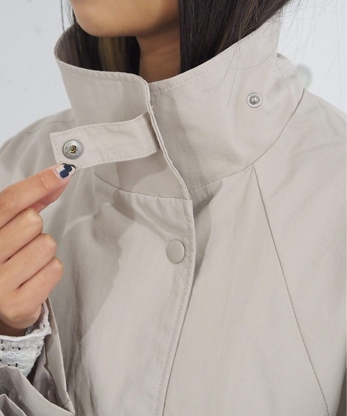 tiptop（ティップトップ）の「スタンドカラーコート（その他アウター・レディース・アイボリー/グレイッシュベージュ・FREE）」の8枚目の写真