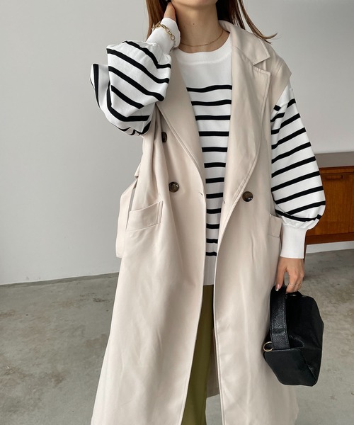 210nouve（トゥージュヌーブ）の「ロングトレンチジレ（トレンチコート・レディース・アイボリー/ベージュ/ネイビー・FREE）」の22枚目の写真