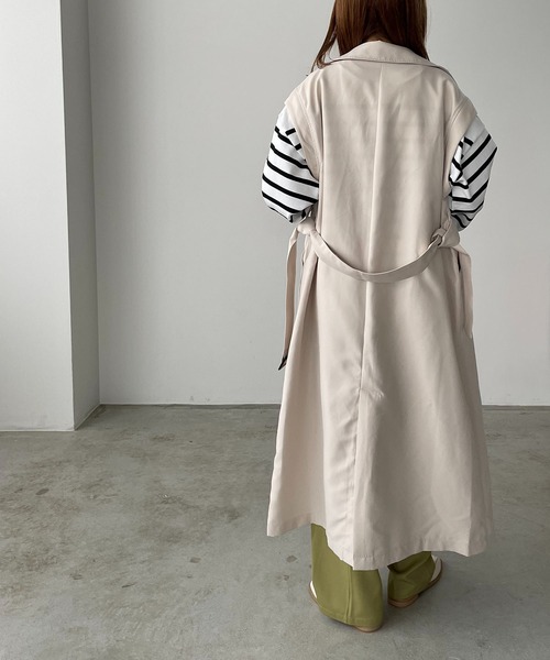 210nouve（トゥージュヌーブ）の「ロングトレンチジレ（トレンチコート・レディース・アイボリー/ベージュ/ネイビー・FREE）」の19枚目の写真