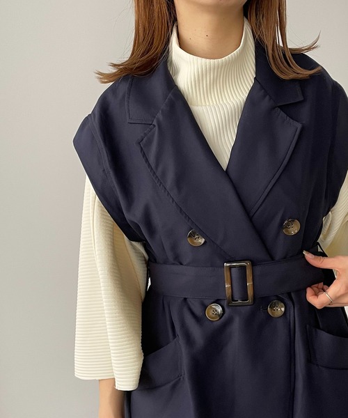 210nouve（トゥージュヌーブ）の「ロングトレンチジレ（トレンチコート・レディース・アイボリー/ベージュ/ネイビー・FREE）」の13枚目の写真